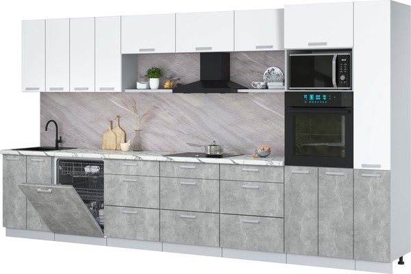 Кухонный гарнитур Интерлиния Мила Лайт 3.9-ПМ1  - фото