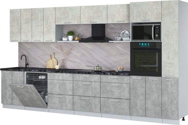 Кухонный гарнитур Интерлиния Мила Лайт 3.9-ПМ1  - фото