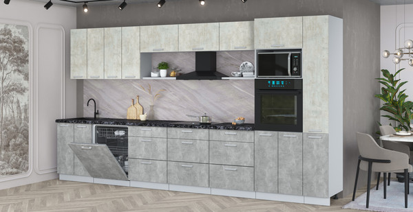 Кухонный гарнитур Интерлиния Мила Лайт 3.9-ПМ1 