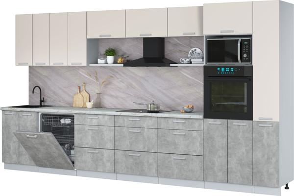 Кухонный гарнитур Интерлиния Мила Лайт 3.9-ПМ1  - фото