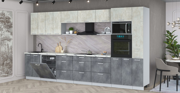 Кухонный гарнитур Интерлиния Мила Лайт 3.9-ПМ1 