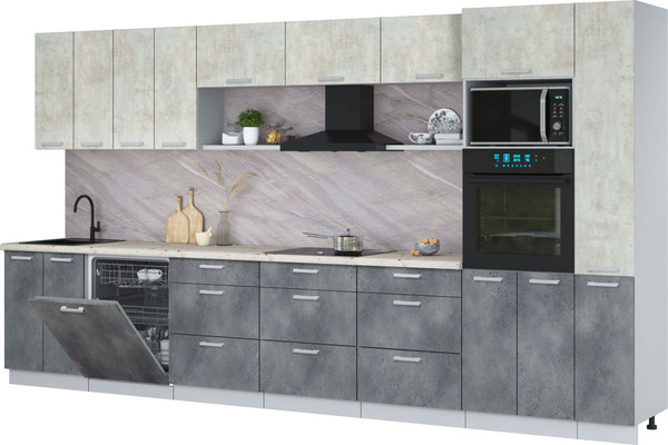 Кухонный гарнитур Интерлиния Мила Лайт 3.9-ПМ1  - фото