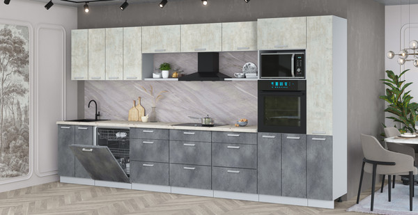 Кухонный гарнитур Интерлиния Мила Лайт 3.9-ПМ1 