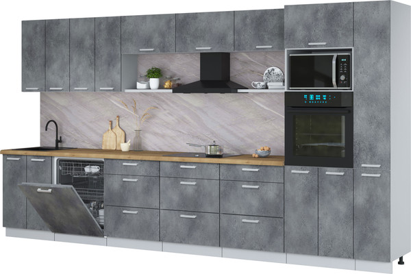 Кухонный гарнитур Интерлиния Мила Лайт 3.9-ПМ1  - фото