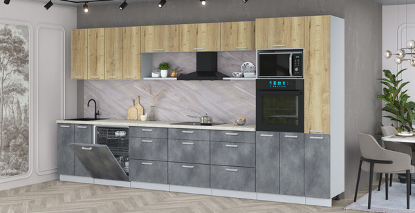 Кухонный гарнитур Интерлиния Мила Лайт 3.9-ПМ1 