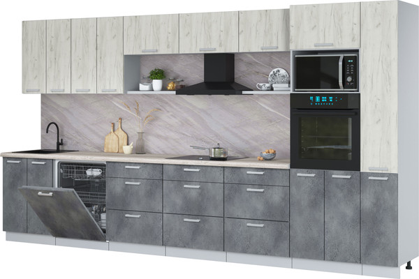 Кухонный гарнитур Интерлиния Мила Лайт 3.9-ПМ1  - фото