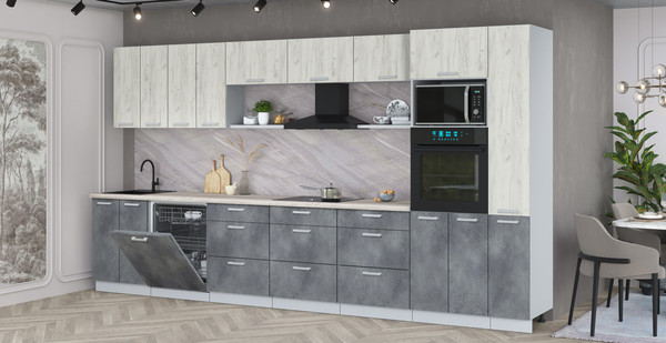 Кухонный гарнитур Интерлиния Мила Лайт 3.9-ПМ1 