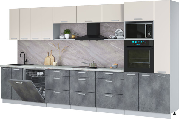 Кухонный гарнитур Интерлиния Мила Лайт 3.9-ПМ1  - фото