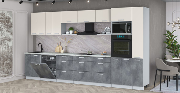 Кухонный гарнитур Интерлиния Мила Лайт 3.9-ПМ1 