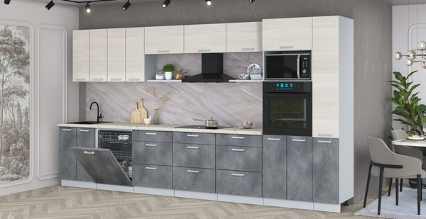 Кухонный гарнитур Интерлиния Мила Лайт 3.9-ПМ1 