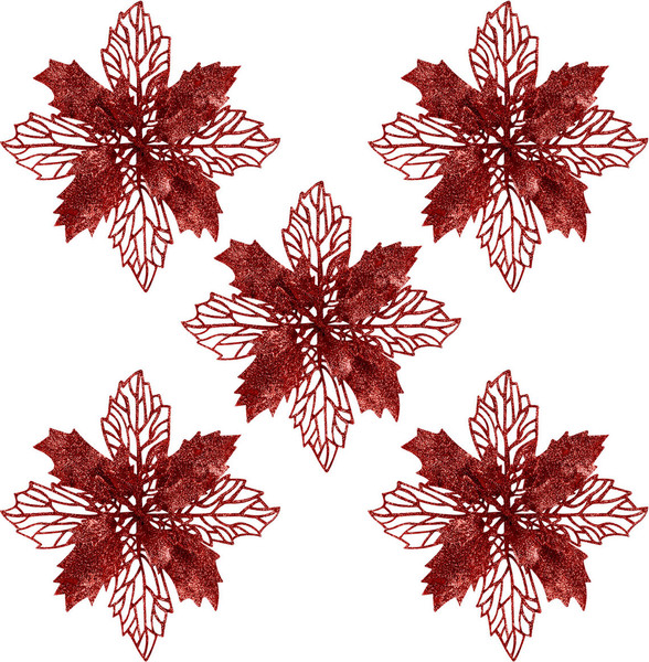 Набор елочных игрушек Золотая сказка Цветок с клипсой / 592605 - фото