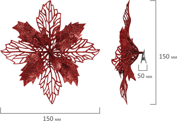 Набор елочных игрушек Золотая сказка Цветок с клипсой / 592605