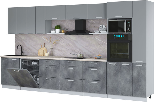 Кухонный гарнитур Интерлиния Мила Лайт 3.9-ПМ1  - фото