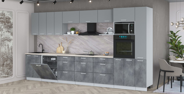 Кухонный гарнитур Интерлиния Мила Лайт 3.9-ПМ1 