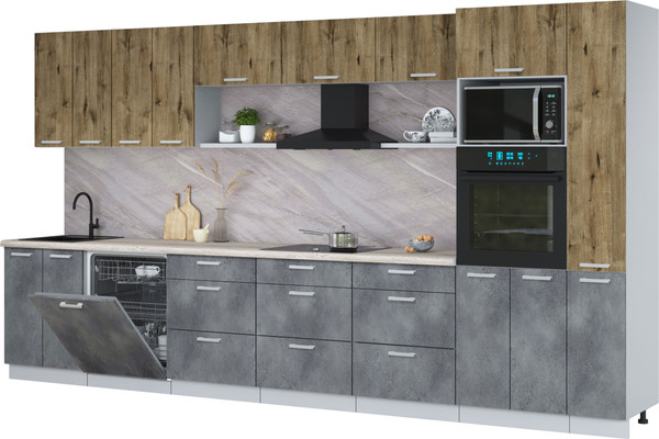 Кухонный гарнитур Интерлиния Мила Лайт 3.9-ПМ1  - фото