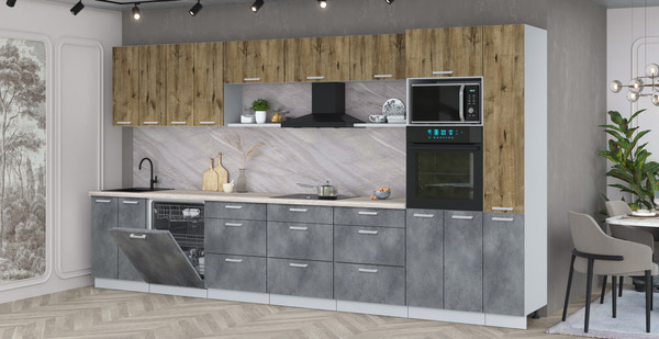 Кухонный гарнитур Интерлиния Мила Лайт 3.9-ПМ1 