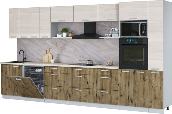 Кухонный гарнитур Интерлиния Мила Лайт 3.9-ПМ1  - фото