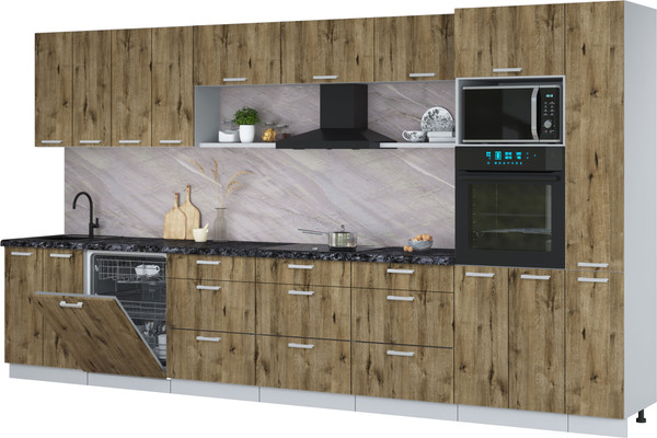 Кухонный гарнитур Интерлиния Мила Лайт 3.9-ПМ1  - фото