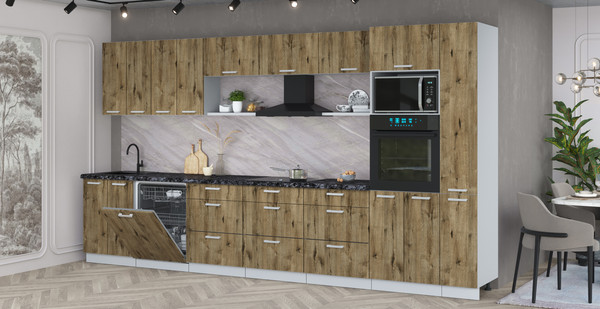 Кухонный гарнитур Интерлиния Мила Лайт 3.9-ПМ1 