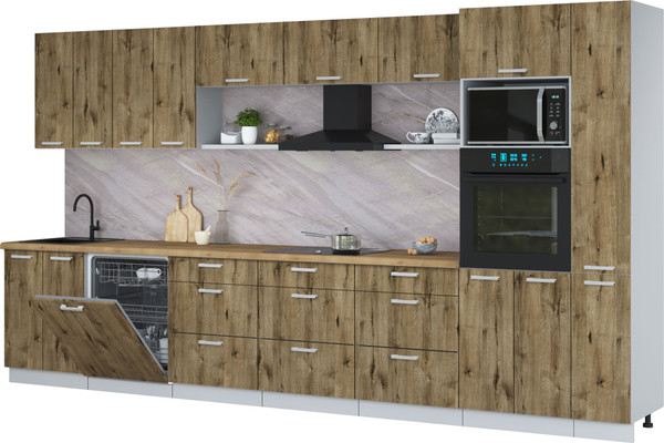 Кухонный гарнитур Интерлиния Мила Лайт 3.9-ПМ1  - фото