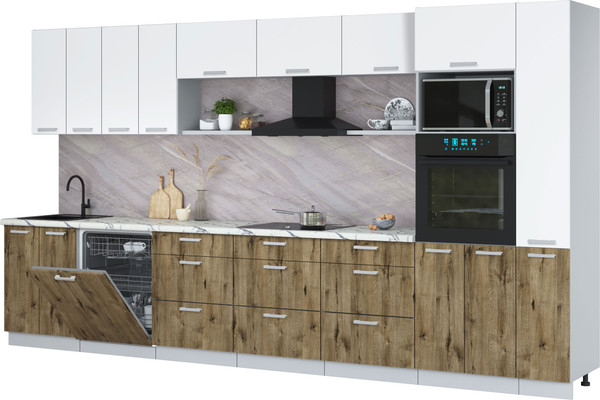 Кухонный гарнитур Интерлиния Мила Лайт 3.9-ПМ1  - фото