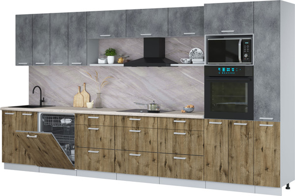 Кухонный гарнитур Интерлиния Мила Лайт 3.9-ПМ1  - фото