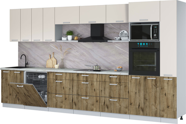 Кухонный гарнитур Интерлиния Мила Лайт 3.9-ПМ1  - фото