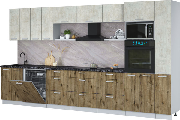 Кухонный гарнитур Интерлиния Мила Лайт 3.9-ПМ1  - фото