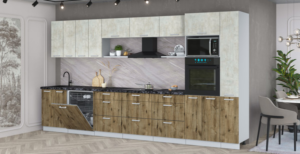 Кухонный гарнитур Интерлиния Мила Лайт 3.9-ПМ1 