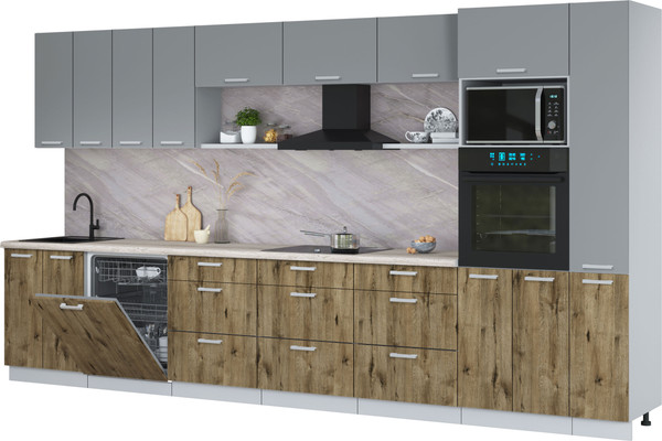 Кухонный гарнитур Интерлиния Мила Лайт 3.9-ПМ1  - фото