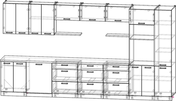Кухонный гарнитур Интерлиния Мила Лайт 4.0-ПМ1 