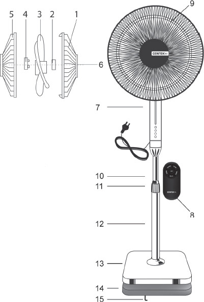 Вентилятор Centek CT-5023 (белый)