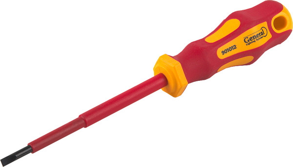Отвертка General Lighting Шлицевая диэлектрическая SL4x100 G-Pro 1000V / 901012 - фото