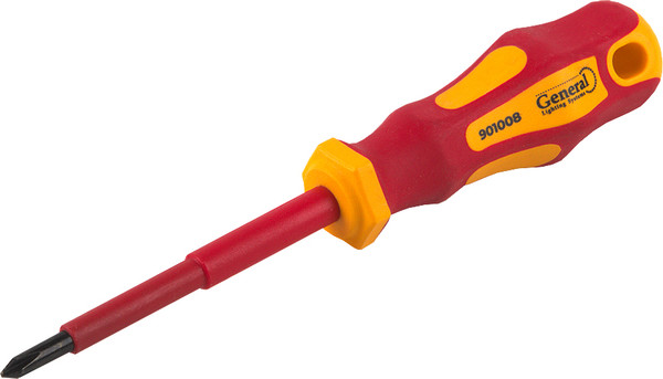 Отвертка General Lighting Крестовая диэлектрическая PH1x80 G-Pro 1000V / 901008 - фото