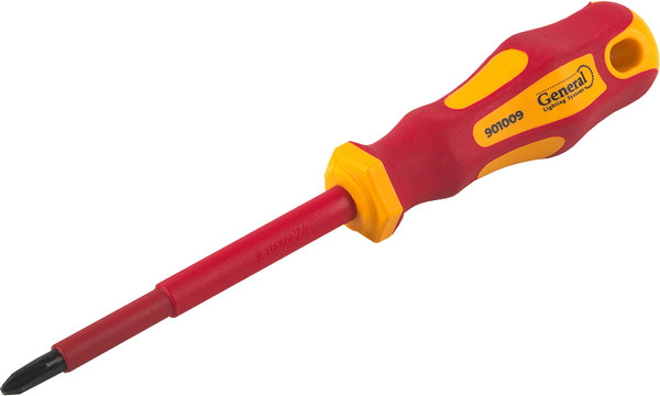 Отвертка General Lighting Крестовая диэлектрическая PH2x100 G-Pro 1000V / 901009 - фото