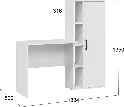 Письменный стол ТриЯ Бейли (белый ясень)
