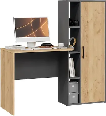 Письменный стол ТриЯ Бейли (графит серый/дуб крафт золотой)