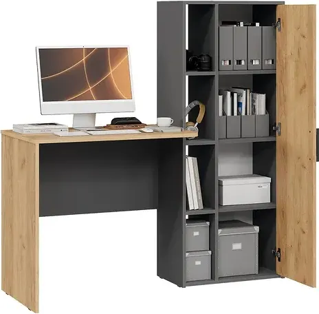 Письменный стол ТриЯ Бейли (графит серый/дуб крафт золотой)