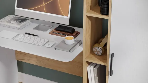 Письменный стол ТриЯ Бейли (дуб крафт золотой/белый ясень)