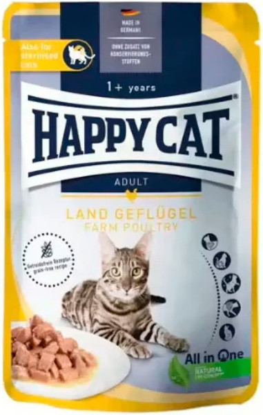 Влажный корм для кошек Happy Cat Culinary Meat in Sauce LandGeflugel / 70752 - фото
