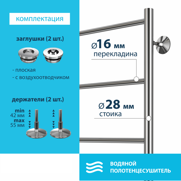 Полотенцесушитель водяной Stelmix Прямой ВПС П4 400х600