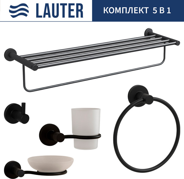 Набор аксессуаров для ванной Lauter 21TS20116 + 21TS20114 + 21T2010 + 21TS2018 + 21TS2012 - фото