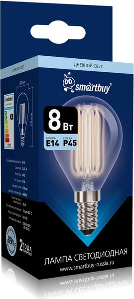 Лампа SmartBuy SBL-P45F-8-40K-E14