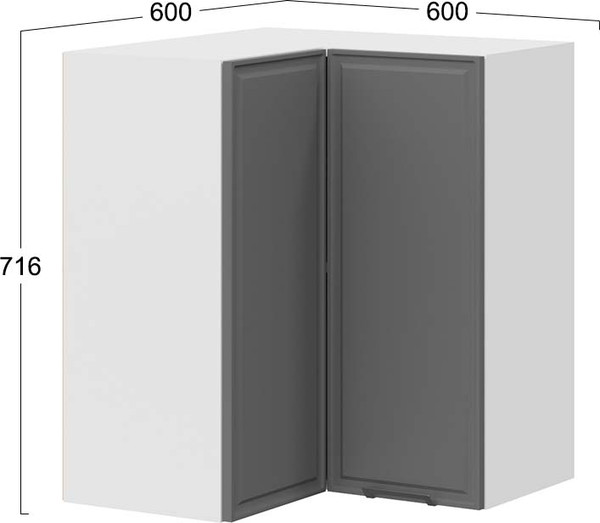 Шкаф навесной для кухни ТриЯ Белладжио 1В6УП угловой прямой 