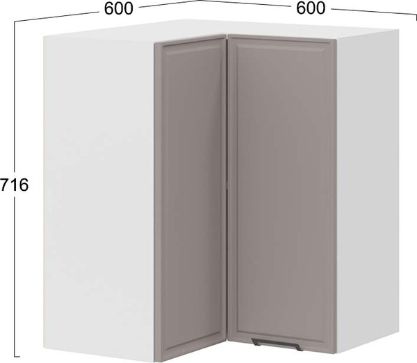 Шкаф навесной для кухни ТриЯ Белладжио 1В6УП угловой прямой 