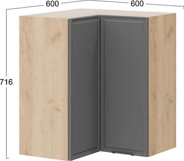 Шкаф навесной для кухни ТриЯ Белладжио 1В6УП угловой прямой 