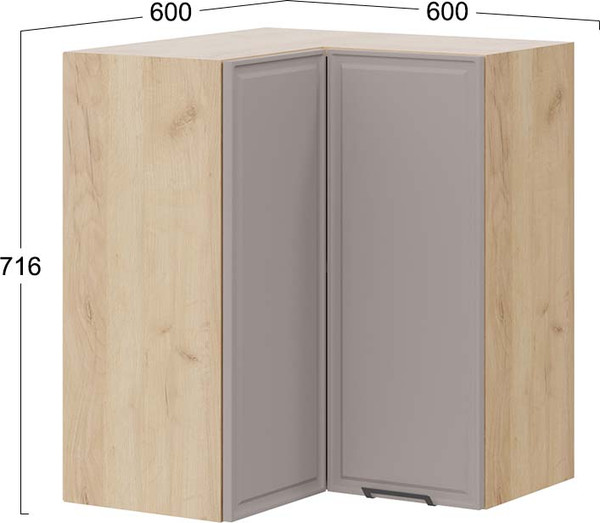 Шкаф навесной для кухни ТриЯ Белладжио 1В6УП угловой прямой