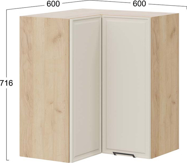 Шкаф навесной для кухни ТриЯ Белладжио 1В6УП угловой прямой