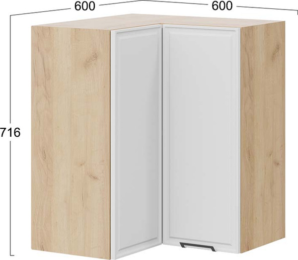 Шкаф навесной для кухни ТриЯ Белладжио 1В6УП угловой прямой 