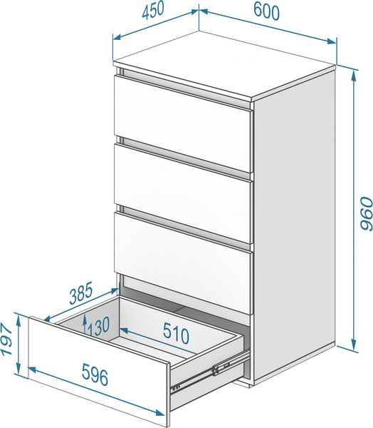 Комод Кортекс-мебель Бари 60 4ш - фото